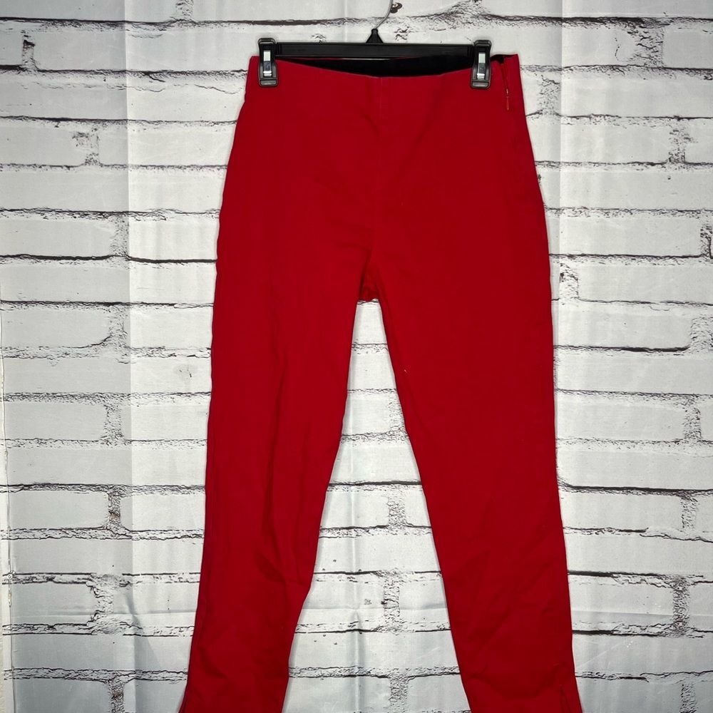 Old Navy Red Straight Leg Pants Y2K High Rise/Waist Business Casual SZ 8 Retro